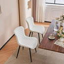 Kidol & Shellder White Leather Dining Chairs Set of 2 with Soft Cushion,Loads Up to 300lbs,8mins to Assemble