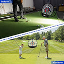 Golf Practice Chipping Net with Golf Hitting Mat, Pop Up Golf Nets Portable Chipping Net Golf Target Wooden Tees Rubber Tee Holder Golf Balls Fixed Parts for Swing Training(Golf Net+Mat)