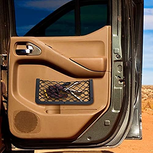 Car Campervan Storage Nets 4pcs, Elastic Mesh Van Net Pocket with Plastic Frame, Suit for Caravan Motorhome Boat Storage Solutions Accessories (Black)