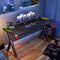 Luxsuite Gaming Desk Computer Desk with Led Light Office Home Workstation Racer Table Carbon Fiber Wireless USB Charger & USB Charging Port 140CM Black