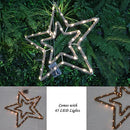 SHATCHI Christmas Star Silhouette LED Hemp Rope Lights Xmas Decoration Battery Operated Holiday Garden Home Wall Room Hanging Décor, Brown, Large