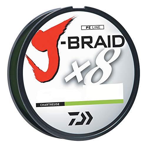 Daiwa J-Braid 150M 8-Strand Woven Round Braid Line, Chartreuse, 30 lb