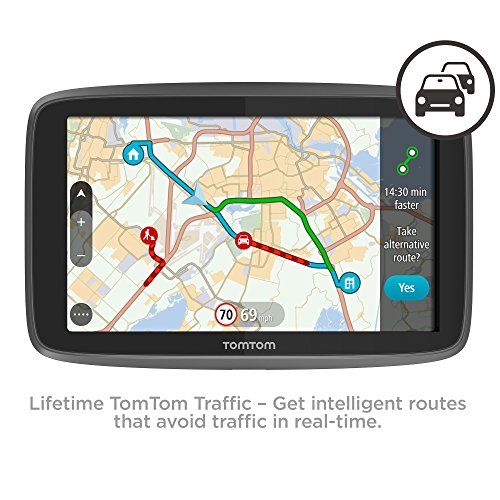 TomTom Car Sat Nav GO 620, 6 Inch with Handsfree Calling, Siri, Google Now, Updates via WiFi, Lifetime Traffic via Smartphone and World Maps, Smartphone Messages, Capacitive Screen, Black