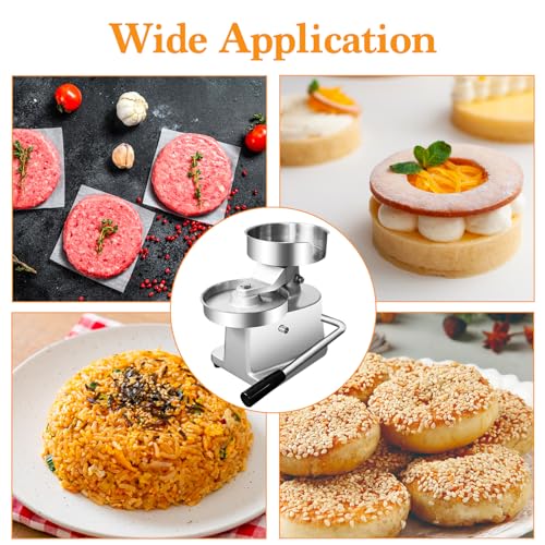 Julymoda Commercial Burger Press Maker,4 inch Hamburger Patty Maker Food-Grade Stainless Steel Hamburger Press Burger Machine Beef Pork Chicken Vegetarian Patties Maker with 500 Pcs Patty Papers