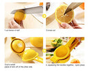 ZEYUAN Manual Juicer Citrus Lemon Squeezer,Fruit Juicer Lime Press Metal,Professional Hand Juicer Kitchen Tool(yellow）