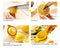 ZEYUAN Manual Juicer Citrus Lemon Squeezer,Fruit Juicer Lime Press Metal,Professional Hand Juicer Kitchen Tool(yellow）