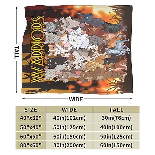 Warriors-Cats Blanket for Women Girls Goys Pet Kids Soft Warm Cozy Throw Blanket Sofa Bed Fleece Travel Blanket Gifts 50"x40"