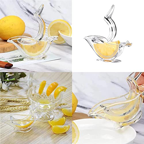 2 Pack Bird Lemon Lime Squeezer - Manual Lemon Citrus Juicer - Bird Shaped Lemon Squeezer - Acrylic Glass Wedge Lemon Lime Squeezer Press - Cute Kitchen Gadgets Accessories