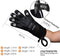 BBQ Grilling Gloves, Silicone Gloves Heat Resistant Oven Mitts, Waterproof Non-Slip Potholder with Extended Protection & Internal Cotton Layer for Barbecue, Cooking, Baking