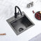 15 Drop In Black Kitchen Bar Sink, Scamall 15X15X9 Inches Topmount Small Bar Sink - 18 Gauge Matte Black Stainless Steel Workstation Kithcen Bar Sink SM021-1SBG