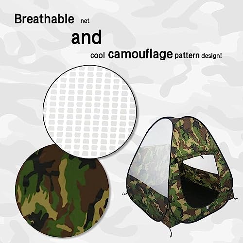 Camouflage Military Pop up Play Tent - Collapsible Indoor/Outdoor Army Playhouse for Kids