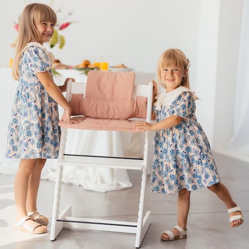 SA ACCESSORIES Cushion Compatible with Stokke Tripp Trapp - Waterproof Soft Seat Cushion for Infants, Babies & Toddlers - High Chair Accessories, Easy to Install, Easy to Clean – Peach