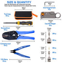 Glarks Coaxial Cable Tool Set, Coax RF Connector Crimping Tool + Coaxial Cable Stripper + BNC/UHF Crimp Male Connectors + Wire Cutter + Screw Driver for RG58, RG59, RG62, RG174