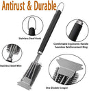 Grill Brush and Scraper, Best BBQ Cleaner, Stainless Steel Wire Bristles Brush Double Scrapers and Stiff 18 Inch Handle, Best Barbecue Cleaning Brush for All Grill Types, Ideal Barbecue Accessorie