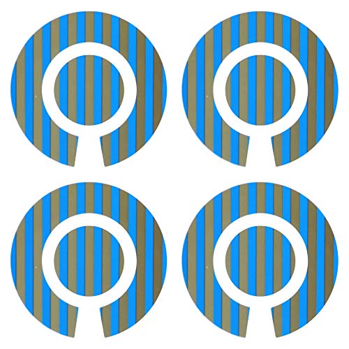 Acclaim Lawn Bowls Identification Stickers Markers Standard 5.5 cm Diameter 4 Full Sets Of 4 Self Adhesive Two Colour Striped Mixed Colours (B)