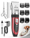 oneisall Quiet Dog Clipper, Professional Clipper, Dog Cat Pet Hair Trimmer, Electric Dog Trimmer, Cordless Hair Trimmer (Red)