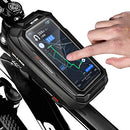 WILD MAN Rainproof Touch Screen Front Frame Bike Bag Top Tube for Mountain Road Bike MTB Cycling(X2,Black)