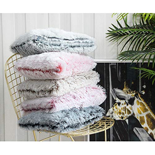 Uhomy Home Decorative Luxury Series Super Soft Faux Fur Pillow Cover Cushion Case for Sofa Bedding Chair Car Gray Ombre 12x20 Inch 30x50 Cm, Single