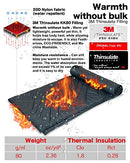 iClimb 3M Thinsulate Insulation Warm Camping Blanket Ultralight Compact (Dark Grey)