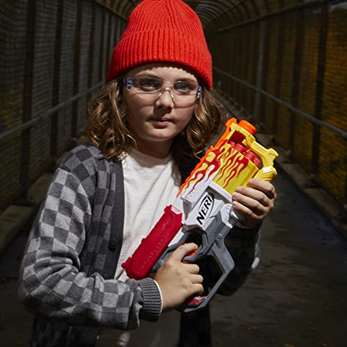 Nerf Mega CycloneShock Toy Blaster, Hotrod Color Style, 6-Dart Drum, 6 Nerf AccuStrike Mega Darts, Easy Priming (Amazon Exclusive)