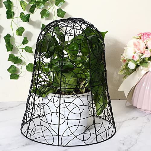 8 Pieces Sturdy Chicken Wire Cloche Plant Protector 12 x 14 Inch Metal Potted Plants Protection Cover Wire Cloches Plant Protector Protecting Plants Cages Strawberry Plant Protectors from Animals