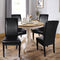 SearchI Waterproof PU Leather Dining Chair Covers Set of 6, Stretch Oilproof Parsons Chair Slipcovers Removable Washable Kitchen Chair Protector for Dining Room (Black)
