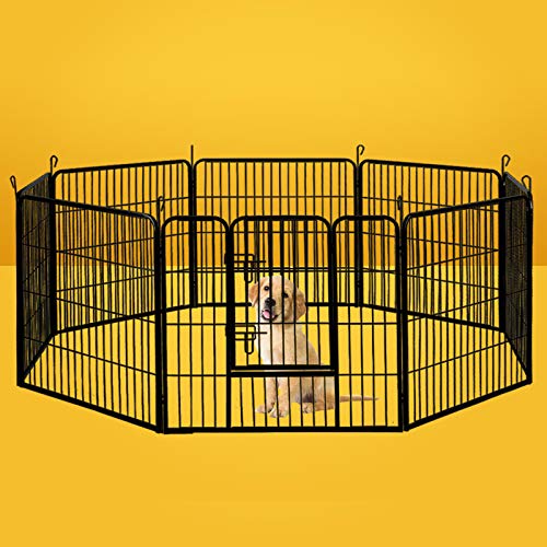 i.Pet 32" Large 8 Panel Pet Dog Playpens Rabbit Play Pen Fence Cage Puppy Exercise Enclosure Crate Pets Barrier Portable Outdoor Indoor Run Gate Guinea Pig Heavy Kennel