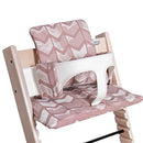 Hoppediz High Chair Seat Cushion Set Suitable for Stokke Tripp Trapp 2-Piece 100% Organic Cotton Amsterdam Rose Design