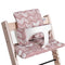 Hoppediz High Chair Seat Cushion Set Suitable for Stokke Tripp Trapp 2-Piece 100% Organic Cotton Amsterdam Rose Design