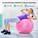 GELE Exercise Ball, Thick Anti-Slip & Anti-Burst Yoga Pilates Ball for Pregnancy Birthing, Physical Therapy and Core Balance Training, Fitness Balance Ball with Air Pump (18in, Pink)