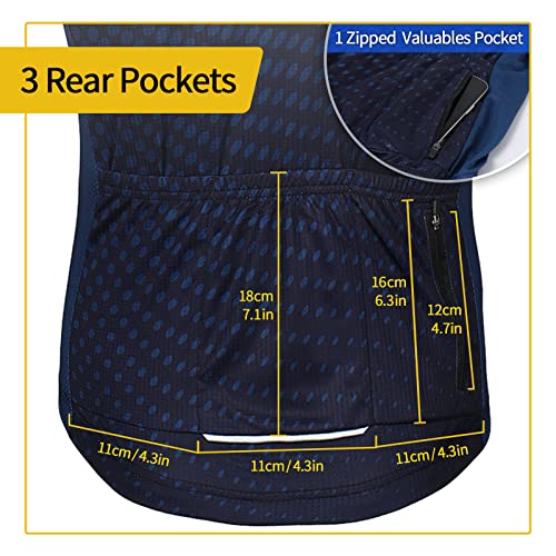 ARSUXEO Men's Cycling Jersey Short Sleeves Mountain Bike Shirt MTB Top Zipper Pockets Reflective ZY845 M
