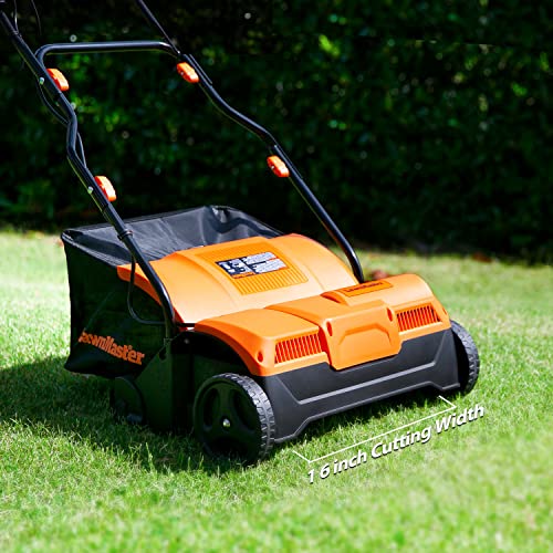 LawnMaster GVB1316 Electric 16” 13 Amp Dethatcher and Scarifier with 12 Gallon Collection Bag