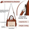 Handbags for Women, VASCHY Smooth PU Leather Top Handle Bag Tote Bag with Triple Compartments Ladies Satchel for Work, Daily Brown