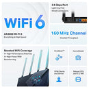 TP-Link AX3000 Multi-Gigabit WiFi 6 Router, 8K Streaming, USB 3.0, 2.5G WAN/LAN Port, 160MHz Bandwidth (Archer AX55 Pro)