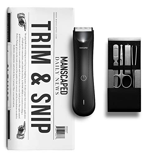MANSCAPED™ Trim and Snip 3.0, Men's Grooming Kit, Includes The Lawn Mower™ 3.0 Ergonomically Designed Powerful Waterproof Trimmer and The Shears 2.0 Manicure Set. Male grooming and care kit.