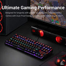 Redragon K552 60% Mechanical Gaming Keyboard Compact 87 Key Mechanical Computer Keyboard KUMARA USB Wired Cherry MX Blue Equivalent Switches for Windows PC Gamers (Black RED LED Backlit)