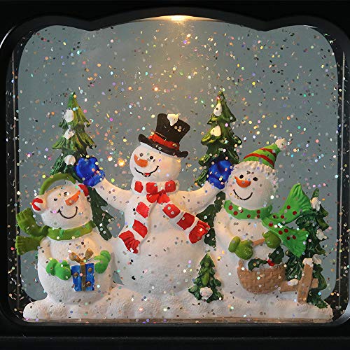 Wondise Christmas Musical Snow Globe Lantern with 6 Hour Timer