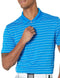 Amazon Essentials Men's Slim-Fit Quick-Dry Golf Polo Shirt, Metallic Blue Stripe, Medium