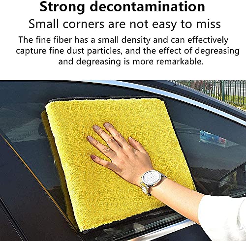 5 PCS Car Cleaning Cloths,Professional Double Layer Super Thick Microfiber Cleaning Cloth for Car Wash Buffing Wax Polishing and Drying.Multipurpose Household Cleaning and Car Washing Premium Towels