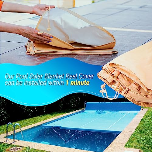 Pool Covers for Inground Pools, Pools Reel up to 20FT, Heavy Duty  Waterproof Solar Blanket Cover for Pool