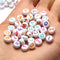 White Flat Round Acrylic Alphabet Beads 350pc Cubes White/Col Letters Kids Jewellery Party Mixed A-Z Colorful Letter Pattern Disc Coin Pony Beads Loose Spacer Beads for DIY Friendship Name Necklace Bracelet Jewelry Making