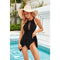 YNIQUE Women's One Piece Swimdress Tummy Control Bathing Suit High Neck Swimsuit Ruched Skirt Swimwear Black
