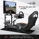 Racing Simulator Cockpit Adjustable Gaming Chair with Monitor Stand Racing Wheel Stand with Seat Logitech G25 G27 G29 G920 Xbox Xbox360 PS2 PS3 PC WII