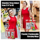 DAWNTREES 2 PCS Clear Tote bags Stadium Approved,32cm*32cm*3cm,Zipper Closure Crossbody Messenger Shoulder Bag with Adjustable Strap,for Concerts, Sporting Events, School, Gym