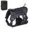 Tactical Dog Vest Harness with Pouches for Medium Large Dogs No Pull, Military Dog Harness with Rubber Handle, Service Dog Vest with Molle & Loop Panels, Adjustable Pet Harness for Hunting Walking