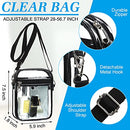 2 Pcs Clear Crossbody Purse Bag Stadium Approved Bag Transparent Shoulder Bag for Sports Games Concerts and Festivals, Black