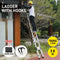 3.8M/12.5FT Telescopic Aluminium Ladder with Safety Hooks, Extension Compact Ladder Lightweight Folding Collapsible Ladder, Heavy Duty Non Slip Extend Climb Ladder, Independent Height Locking