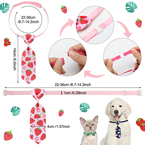 120 Pieces Dog Bow Ties Adjustable Dog Ties for Summer Cat Bow Ties Neck Ties Fruit Hawaii Summer Style Pet Dog Bowties Collar for Dogs Cats Puppy Holiday Grooming Accessories