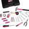 Cartman 148Piece Tool Set General Household Hand Tool Kit with Plastic Toolbox Storage Case Pink