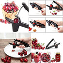 Cherry Pitter Pitter Fruit Pear Core Remover Black Quick Corer Pressure Cutter with Safety Lock Kitchen Aid for Removing Cherry Stones Pack of 2